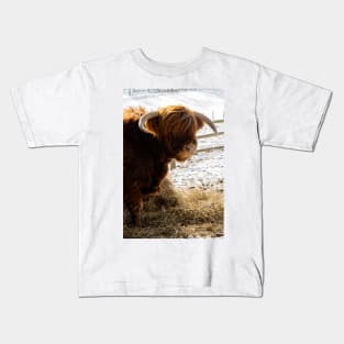 Young Scottish Highland Bull Kids T-Shirt